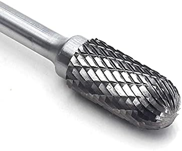 SC-5 Tungsten Carbide Burr Cylinder Shape with Radius End Double Cut Rotary Burr File(1/2" Cutter Dia X 1"Cutter Length) with 1/4'' shank, 1pcs