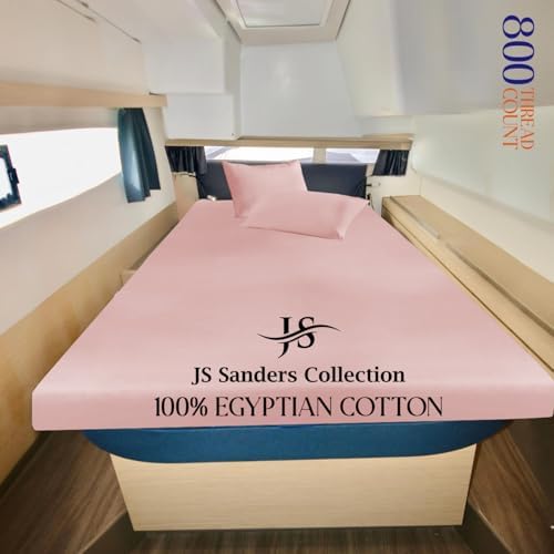 JS Sanders AFT Berth Boat Sheet 3 Pcs 600 TC Egyptian Cotton,Blush