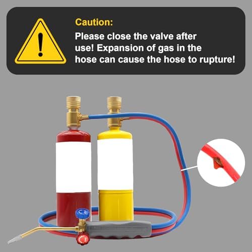 Brazing Torch for MAPP Gas & Propane, Brass & Stainless Steel Welding Torch with Dual Pressure Meters, Propane Cutting Torch for Soldering, Jewelry, HVAC, Glass Blowing