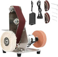 Mini Belt Sander, 7 Adjustable Speed Electric Grinding Sanding Machine, Handcraft System Bench Grinder Polisher Buffer for DIY Craft Wood Stained Glass Jewelry Making