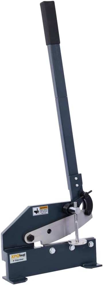 Metal Shears, Heavy-Duty Sheet Metal Cutter for Industrial Use, Hand Plate Shear, High Carbon Steel Blade, Effortless Cutting, Shrinker Stretcher Compatible, Workbench Mountable (8-Inch)