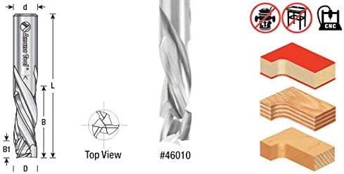 Amana Tool - 46013 CNC Solid Carbide Compression Spiral 3 Flute x 1/2 Dia x 7/8 x 1/2"