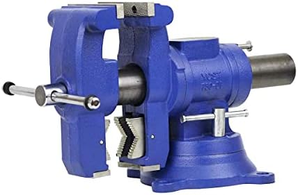 Yost Vises 750-DI Multi-Jaw Rotating Vise System | 2 in 1 Multipurpose Bench and Pipe Vise | Secure Grip with Swivel Base | Made with a Combination of Ductile Iron & Hardened Steel | Gray