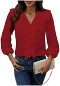 GORGLITTER Women's Ruffled Top Blouses Dressy Business Casual Outfits