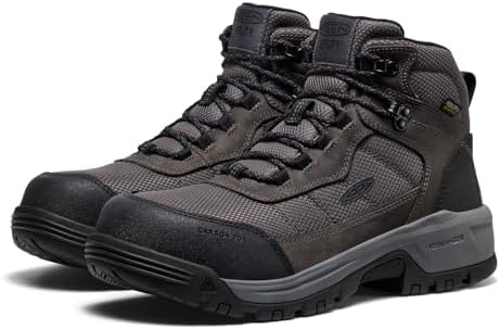 KEEN Utility Men's Skokie Hiker Style Mid Height Composite Toe 90 Degree Waterproof Work Boots