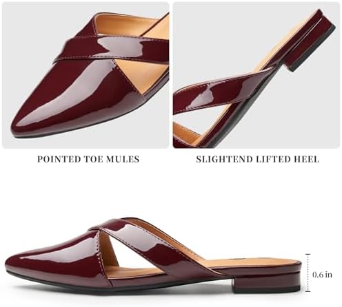 Rekayla Women's Mules Closed Pointed Toe Flats Backless Loafers Shoes for Women