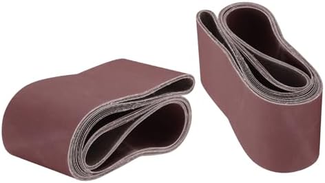 uxcell 10pcs 6" x 89" Sanding Belts 320 Grits Aluminum Oxide Abrasive Belt Sander Paper Sanding Papers for Metal Wood Grinding Polishing, Reddish Brown