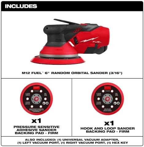 2585-20 Brushless Cordless Orbital Sander for Milwaukee M12 12V FUEL 6" Random Orbital Sander - 3/16" - Bare Tool