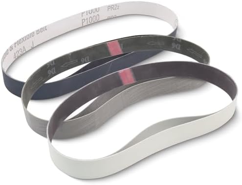 1x30 Sanding Belts for Knife Sharpening, 1000/2500/5000 Grit, 6 Pack