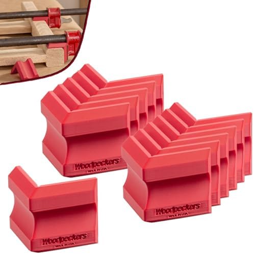 Woodpeckers Clamp Pals, 12 Pack, Woodworking Clamp Pads, Prevent Stains & Dents, Universal Fit for Bar Clamps & Pipe Clamps