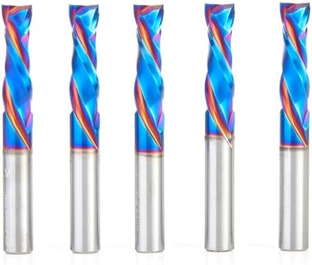 Amana Tool Spektra Extreme Tool Life Solid Carbide CNC Compression Spiral Router Bit, 46172-K-5 5-Pack, 3/8 D x 1-1/4 CH x 3/8 Shk x 3 Inch L 2 Flute