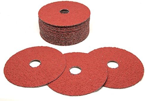 Benchmark Abrasives 5 Inch Sanding Discs Ceramic Resin Fiber Grinding Disc for Grinding, Stripping on Wood, Fiberglass, Steel, Metal, 7/8" Arbor Angle Grinder Sanding Disc, 25 Pack - 50 Grit