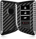 T-carbon Key Fob Cover with Keychain Fits Acura MDX 2023 4 Buttons Smart Remote Keyless Accessories,Real Carbon Fiber Key Case Protector Fits Acura Integra RDX RLX NSX ILX TLX TLX-L CDX 2022-2025