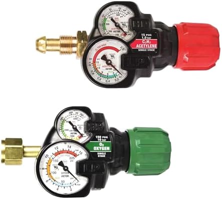 Victor EDGE ESS3 Oxygen & Acetylene Regulator Set – ESS3-125-540 (0781-5100) & ESS3-15-510 (0781-5105) – CGA-540 / CGA-510 – B Size Outlets