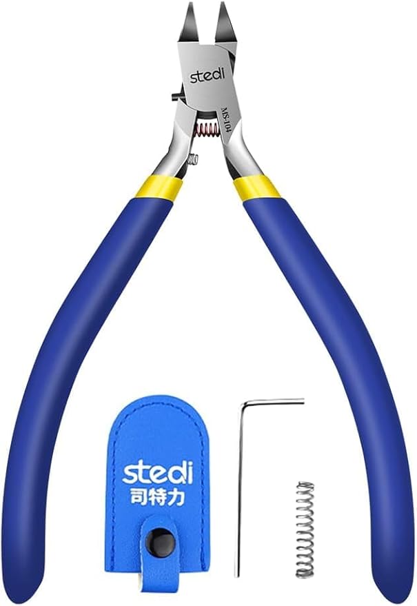 stedi 4.7-inch Model Nipper, with Ultra-thin Single-edge and Blade Case Plastic Model Tools for Gundam Repairing Plastic Model and Fixing，Blue