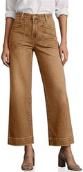 Cicy Bell Womens Cropped Wide Leg Jeans High Waisted Baggy Denim Ankle Pant