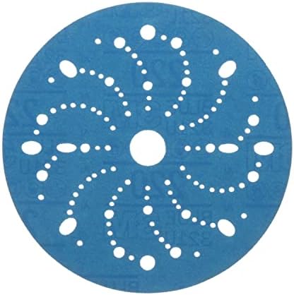 3M Hookit Blue Abrasive Disc, 321U, 36177, 6 in, 220+ Grade, Multi-Hole