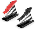 TEKTON Flat End Hex T-Handle Key Set, 21-Piece | KTX92302 | 5/64 - 3/8 in., 2 - 10 mm, Manganese Phosphate Finish, Stand