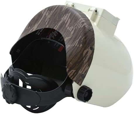 WoahBros Chopped Top Welding Hood | Flip-Front Welding Helmet, Fiberglass Reinforced Shell, Low Profile | Fixed Shade 10 Lens, Fits 2” x 4.25” Cheater Lens | Bottom Lands Camo