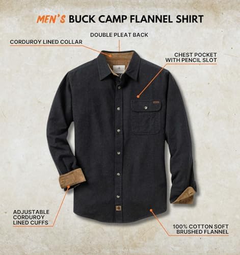 Legendary Whitetails Mens Flannel Long Sleeve Button Down 100% Cotton Shirt