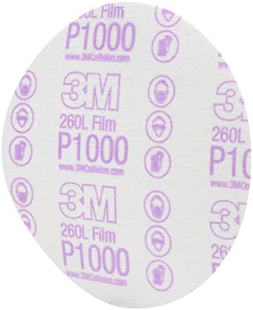 3M Hookit Finishing Film Abrasive Disc, 260L, 00969, 6 in, P1000