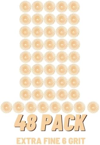 Dedeco Sunburst Radial Bristle Discs 48-Pack - 3/4" Curved - Peach 2500 Grit (Extra-Fine, 6 Micron) - Aluminum Oxide for Polishing & Finishing