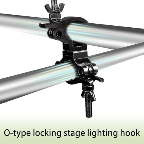 Lighting Truss Swivel Coupler Clamps for Lights, Quick Release Dual Head Truss O Clamp, 35mm-45mm(1.38in-1.77in) Dual Swivel Tube Clamp, Wrap Around Pipe Clamp Mounting Bracket(Black)