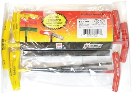 Bondhus 13199 Ball End Graduated Length Tip T-Handle Set w/ProGuard Finish, 9 PC, multi, one size