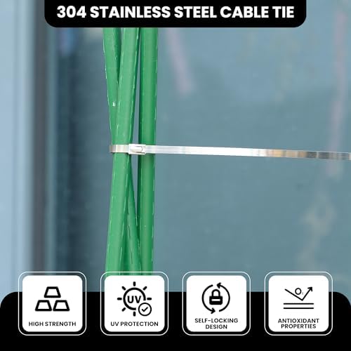 11.8 Inch 100 Pcs 304 Stainless Steel Metal Zip Ties