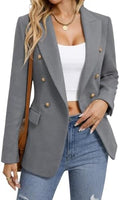 Mina Self 2026 Women's Fall Tweed Blazer Plaid Jacket Business Casual Coat