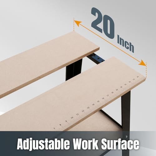POWERTEC Tool Stand, MDF Split Top Expands to 20"x25", 32" Work Height Power Tool Stand for Drill Press, Belt Sander, Bench Grinder, Band Saw, Scroll saw, and Planer (UT1002)