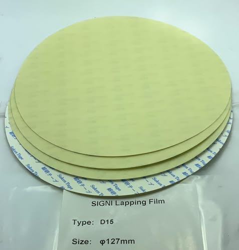 SIGNI Diamond Precision Lapping Microfinishing Film PSA Backing 5 inch (15 Micron, 5 Pack)