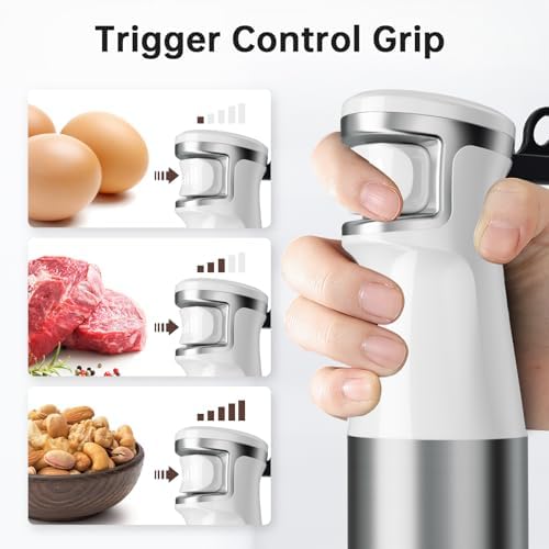 Turelar Immersion Blender Handheld Corded, 1100W 5 in 1 Hand Blender Set