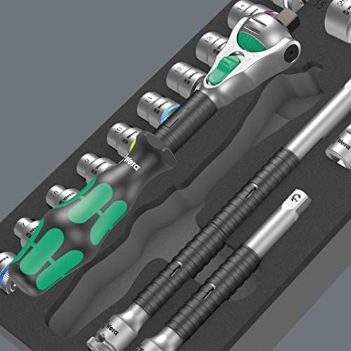 Wera 05150111001 9721 Foam Insert 8000 B Zyklop 3/8" Ratchet Set 1, 23 Pieces
