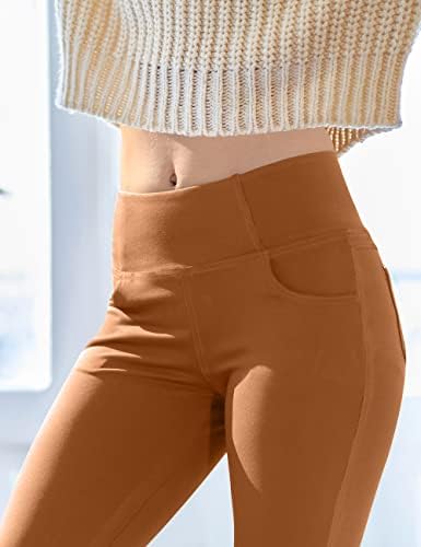 VOOVEEYA Women's Bootcut Leggings - Bootleg Yoga Pants Flare with 4 Pockets