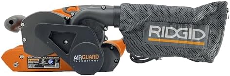 Ridgid 6.5 Amp Corded 3 in. x 18 in. Variable Speed Belt Sander with AIRGUARD Technology, R27401, (Bulk Packaged, Non-Retail Packaging) (Renewed)