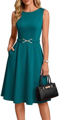 GRACE KARIN Work Business Midi Flowy Sleeveless Dresses for Women