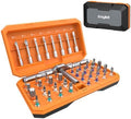 42 in 1 Magnetic Screwdriver Set, Ratchet Screwdriver Set with Case. | S2 Steel Bits, T Handle Ratchet Screwdriver for Electronics and DIY, Great Christmas Gift for Men & DIY Lovers (Orange)