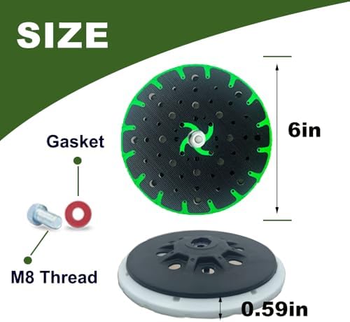 Upgraded 202460 6-Inch(150mm) Hard Sanding Pad, 48-Hole, M8 Thread, Compatible with Festool ETS 150/3 EQ, ETS EC 150/5 EQ, ETS EC 150/3 EQ, ETS 150/5 EQ Sander Models, 1 Pack