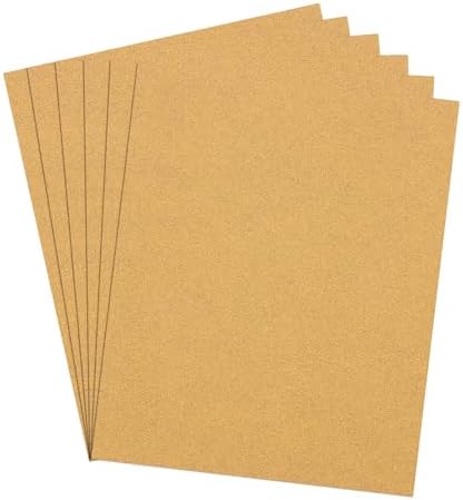 6 Pcs 60 Grit Sandpaper 4.5 x 5.5 Inch Sand Paper Alumina Gold
