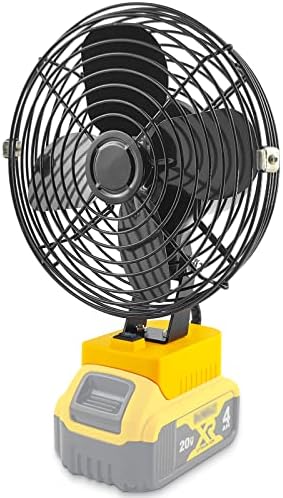 Portable Outdoor Sleek Jobsite Cordless Fan Compatible with DeWalt, Bucket Indoor Fans Operated Powered by DeWalt 20V Max Battery, Blow Heat and Cooling at Work,Tool Only