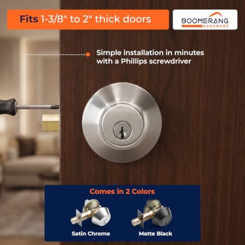 Boomerang DB7431 Heavy-Duty Designer Commercial Deadbolt Lock, 6-Pin