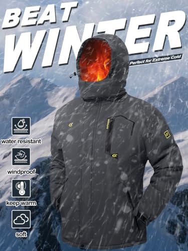 QPNGRP Mens Waterproof Ski Snowboard Jacket Winter Windproof Snow Coat