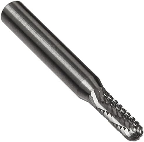 Drill America SC-14 Carbide Burr/Rotary File Cylindrical Radius-End Double Cut for Die Grinder 3/16" Dia. x 5/8" Cut Length with 1/4" Shank and 2" Overall Length, DUL Series
