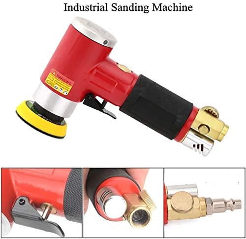 2 3-inch Mini Orbital Sander da sander Air Dual Action Sander Air Polisher Super Smooth and Swirl Freely for Auto Body Work (RED)