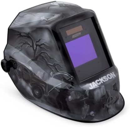 Jackson Safety Premium Graphic Welding Hood with Digital ADF - Ultra Lightweight Auto Darkening Welding Helmet - ANSI Z87.1 (Multiple Styles)