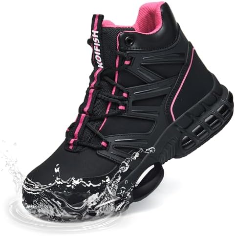 KOIFISH Steel Toe Work Boots for Men Women, Waterproof Steel Toe Boots