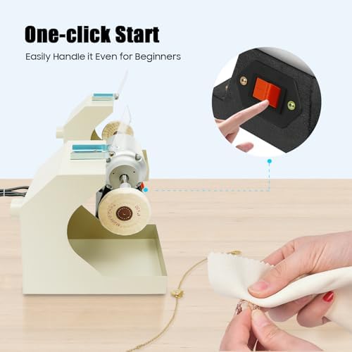 Jewelry Polisher Bench Buffer Polishing & Buffing Machine with Angle-adjustable Glass Baffle & Dust Collector Hood for Jewelry, Silver and Metal Polishing