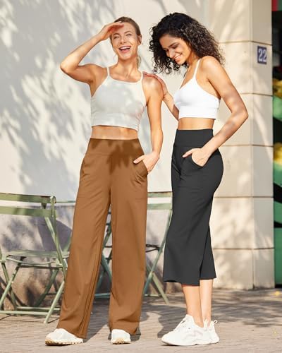 G4Free Yoga Pants for Women Wide Leg Pants with Pockets High Waisted