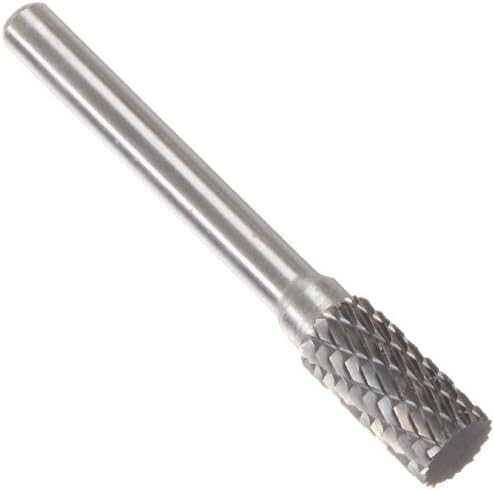 Drill America SA-3 Carbide Burr/Rotary File Cylindrical Double Cut for Die Grinder 3/8" Dia. x 3/4" Cut Length with 1/4" Shank and 6" Overall Length, DUL Series